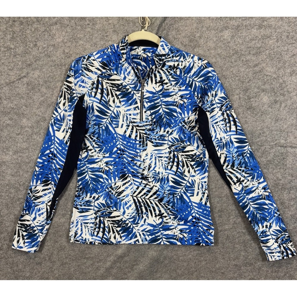 Tail Pullover Shirt Womens Sz S Blue Fern 1/4 Zip UPF 50+ Stretch Golf Tennis